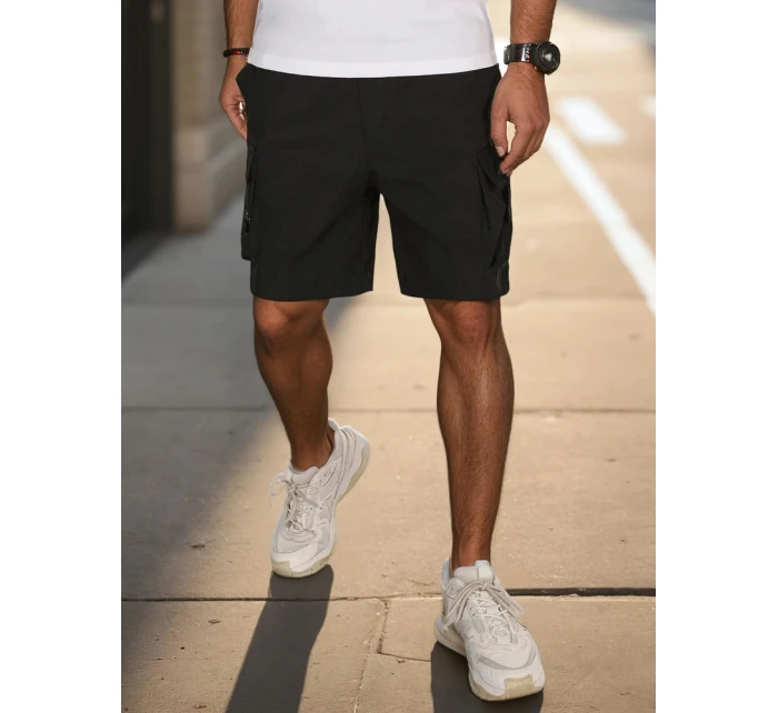 Pánské látkové bojové šortky černé model 21988579 - Dstreet