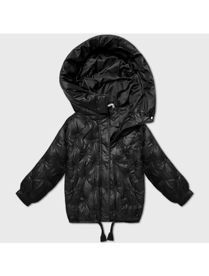 Černá prošívaná oversize bunda s kapucí Minority (M2-6510-1)