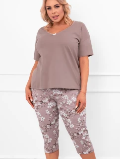 Italská móda Kimuri c.r. sp.3/4 barva:cappuccino/print