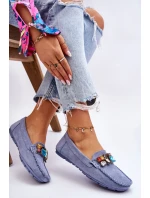Dámské semišové mokasíny s krystaly Modre Lucille Dámské semišové mokasíny s krystaly Modre Lucille