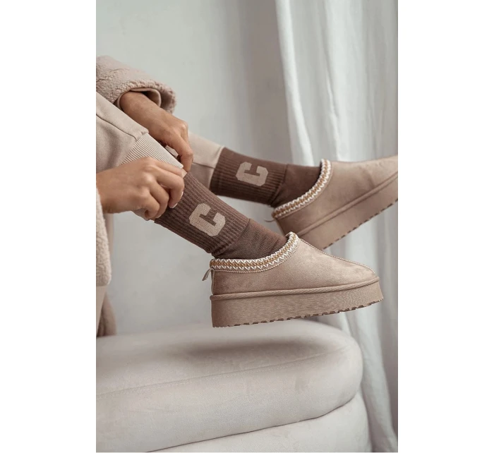 Dámské froté ponožky s model 21679149 C hnědé - Milena