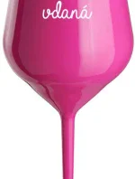 PIJU, PROTOŽE JSEM VDANÁ - růžová nerozbitná sklenice na víno 470 ml