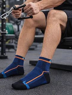 SPORTIVE - Pánské vzorované krátké ponožky Ag+ U941N5