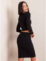 Černá dámská tužková žebrovaná sukně Rue Paris (4271-22)