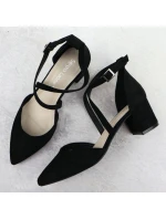 Dámské černé sandály na jehlovém podpatku Sergio Leone SK-830 Dámské černé sandály na jehlovém podpatku Sergio Leone SK-830