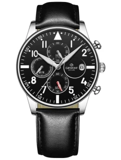 Pánské hodinky Giewont Chronograph Sapphire Black Silver GW5630-A2