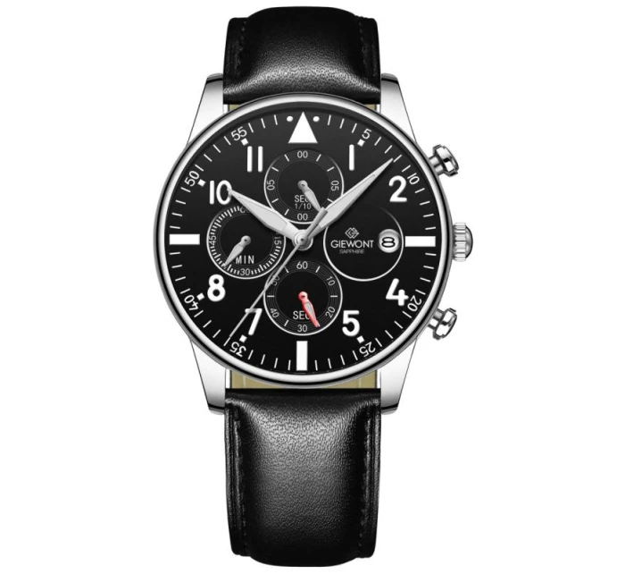 Pánské hodinky Giewont Chronograph Sapphire Black Silver GW5630-A2 Pánské hodinky Giewont Chronograph Sapphire Black Silver GW5630-A2
