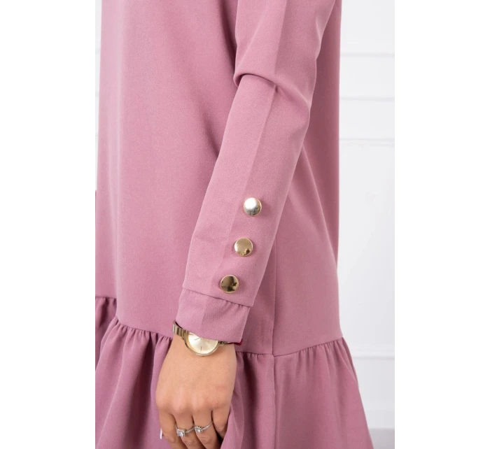 Šaty s volánem tmavě růžové