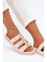 Dámské Pantofle S Pásky Světle Béžové model 21703428 - Boto Dámské Pantofle S Pásky Světle Béžové model 21703428 - Boto