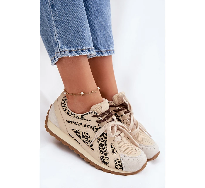 Kožené semišové dámské tenisky Big Star model 22074804 béžové - Big Star Shoes Kožené semišové dámské tenisky Big Star model 22074804 béžové - Big Star Shoes