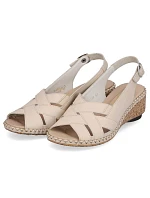 Kožené pohodlné sandály Rieker W RKR682 beige