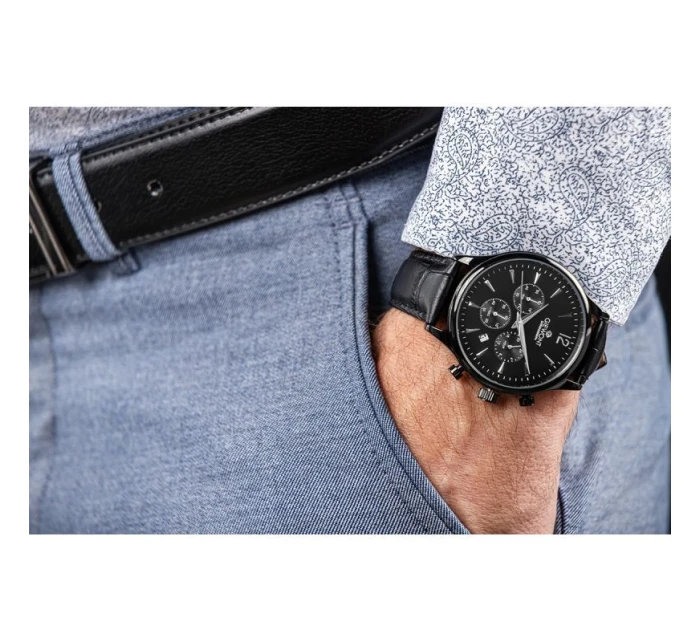 Pánské hodinky Giewont Chronograph Sapphire Black GW6310-A1