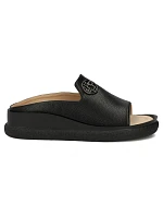 Dámské kožené žabky na platformě černé model 22158370 - FILIPPO