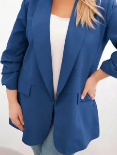 Dámská elegantní plus size sako tmavě mořská