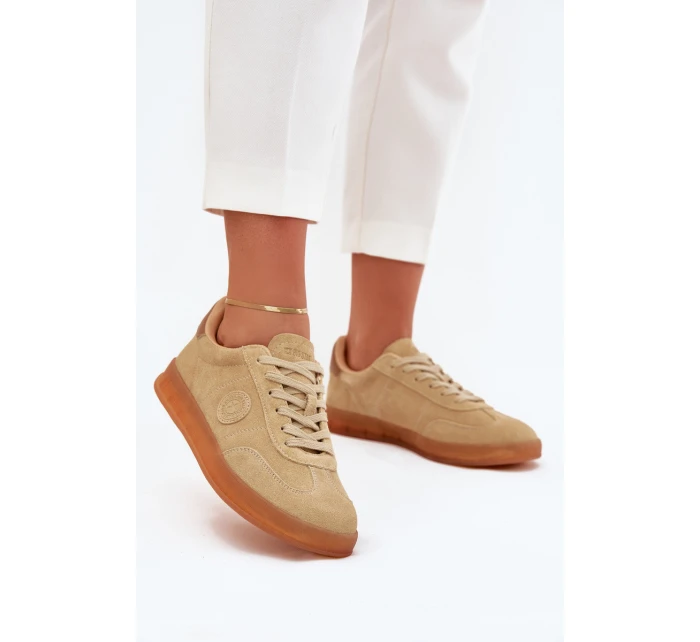 Dámské Semišové Sneakers Big Star RR274849 HI-POLY SYSTEM Béžové Dámské Semišové Sneakers Big Star RR274849 HI-POLY SYSTEM Béžové