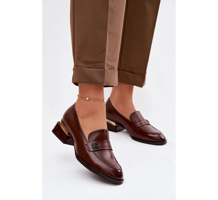 Dámské polobotky na klínu Vinceza 58625 Hnědé