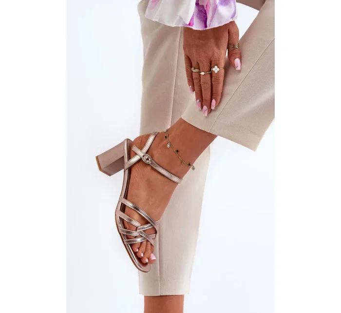 Dámské sandály na vysokém podpatku Sergio Leone Gold Dámské sandály na vysokém podpatku Sergio Leone Gold