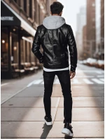 Pánská kožená bunda černá Dstreet TX4330