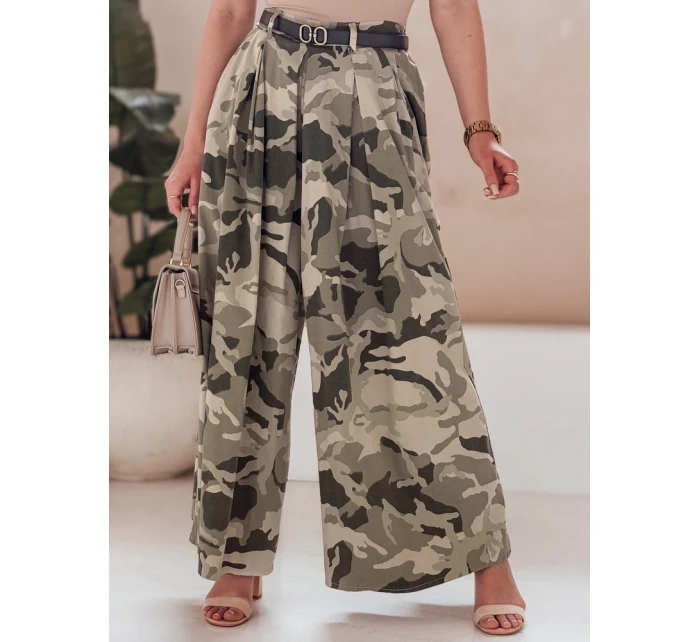 FLOWES světle zelená moro kalhotová sukně s páskem FashionStreet UY2562