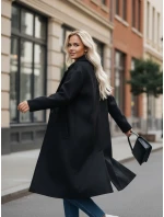 Dámský přechodný oversize kabát černý FashionStreet NY0764z Dámský přechodný oversize kabát černý FashionStreet NY0764z