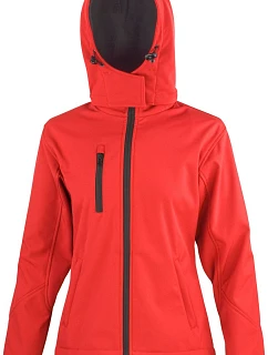 Result R 230F Dámská 3-vrstvá softshellová bunda s kapucí 30.230F red/black