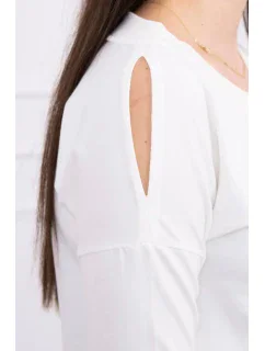 model 18744064 se šaty s potiskem v barvě ecru - K-Fashion