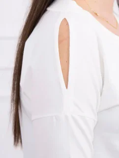 model 18744064 se šaty s potiskem v barvě ecru - K-Fashion