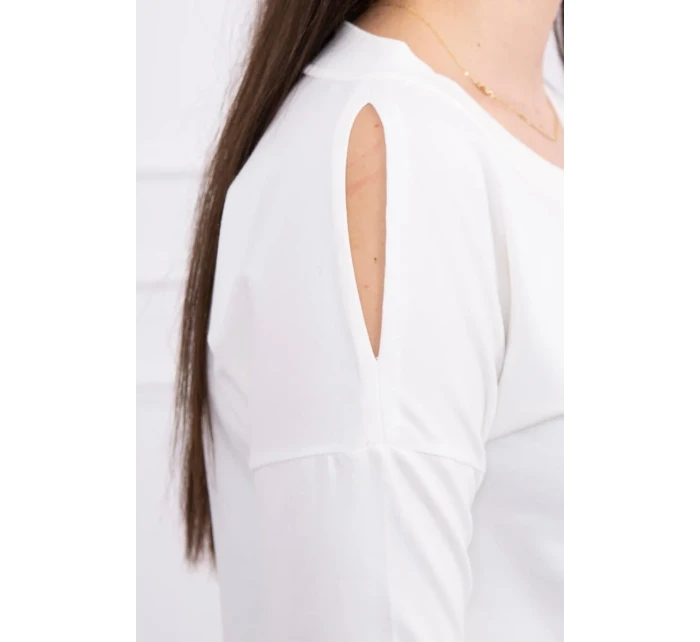 model 18744064 se šaty s potiskem v barvě ecru - K-Fashion