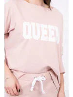 Sada s potiskem Queen tmavě pudrově růžová Sada s potiskem Queen tmavě pudrově růžová