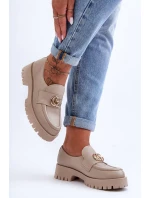 Dámské kůže polobotky s ozdobou Bežové Rosefalls