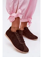 Dámské tenisky z eko semiše nízké čokoládové Melvelin