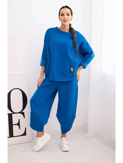 Dámská souprava z materiálu se širokými nohavicemi model 21489470 - K-Fashion Dámská souprava z materiálu se širokými nohavicemi model 21489470 - K-Fashion