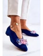 Elegantní Semišové Boty S Dekorací námořnická modrá model 21581728 - Boto