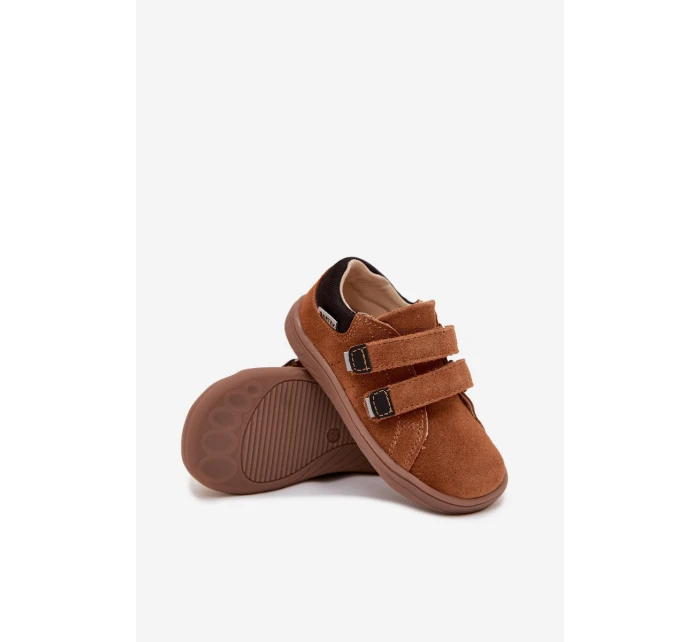 Kožené Sandály Barefoot Dětské  Světle hnědé model 22031694 - Bartek S.A.