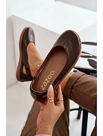 Kožené baleríny Barefoot model 22073665 Čokoládové - Zazoo Kožené baleríny Barefoot model 22073665 Čokoládové - Zazoo