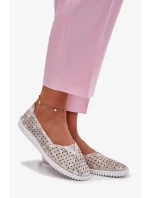 Dámské semišové ažurové polobotky Chulieta – zlatо/šedé Dámské semišové ažurové polobotky Chulieta – zlatо/šedé