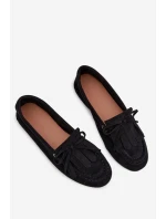 Dámské mokasíny se šněrováním a třásněmi – černé Glorina Dámské mokasíny se šněrováním a třásněmi – černé Glorina