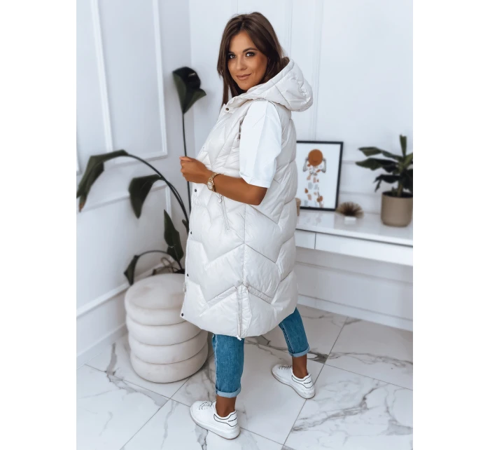 Dámská vesta LARIS ecru FashionStreet TY2835 Dámská vesta LARIS ecru FashionStreet TY2835