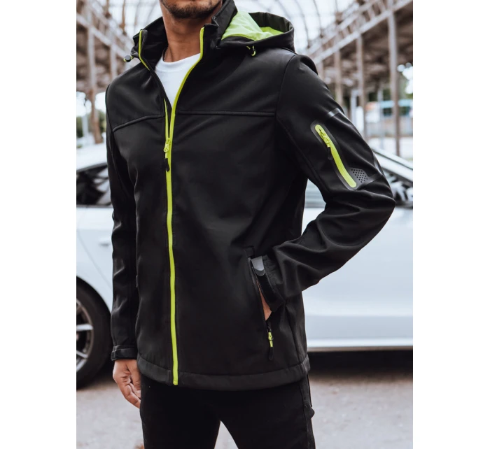 Pánská softshellová bunda s kapucí černá FashionStreet TX4473