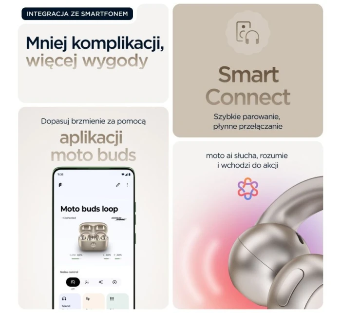 Motorola Moto Buds Loop - Francouzský dub