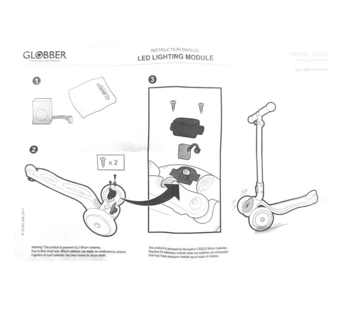 Náhradní pro skútr model 20936258 - Globber Náhradní pro skútr model 20936258 - Globber