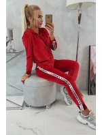 Velurová souprava s ozdobnými model 21752918 červená - K-Fashion Velurová souprava s ozdobnými model 21752918 červená - K-Fashion