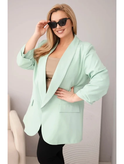 Dámská plus size elegantní sako mátová