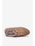 Pánské semišové sportovní boty model 21641511 béžové - Zazoo Pánské semišové sportovní boty model 21641511 béžové - Zazoo