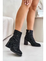 Dámské Boty Zateplené Na Podpatku Černé D&A MR880-085 Dámské Boty Zateplené Na Podpatku Černé D&A MR880-085