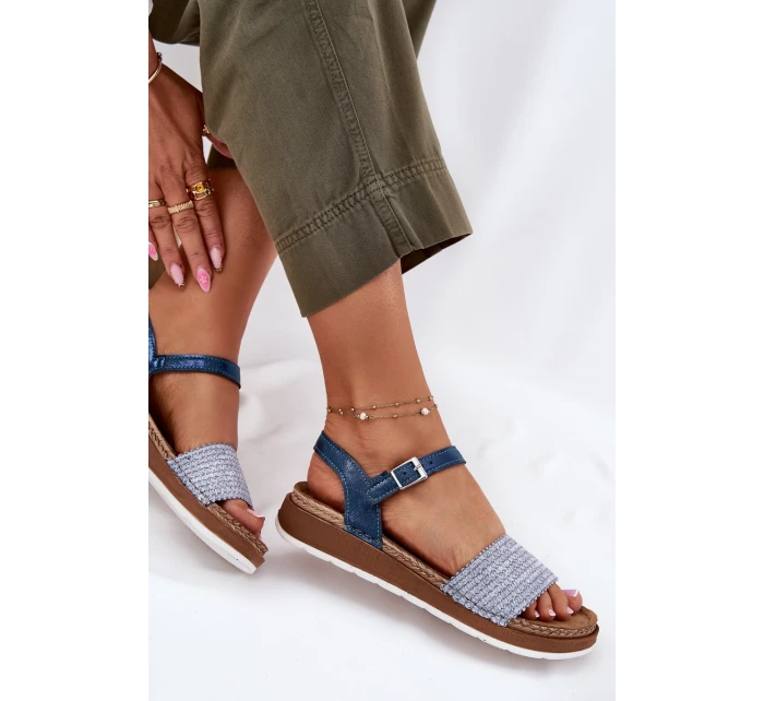 Dámské Sandály S Pletením Na Modré model 21697917 - Inblu