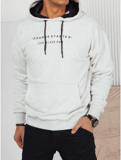 FashionStreet pánská světle šedá mikina s potiskem BX5724