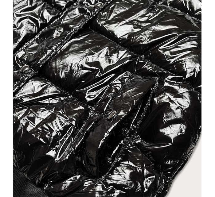 Černá lesklá dámská bunda s kapucí model 16254417 - MEZZO