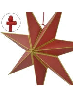 FSC DEKORATIVNÍ ZÁVĚSNÝ PAPÍR HVĚZDA 14x45CM ČERVENÝ 7 ODSTÍNŮ MICA