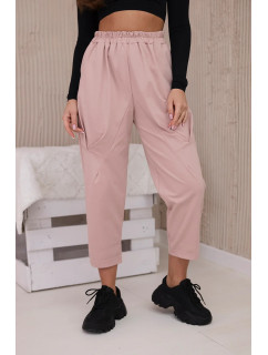Kalhoty new punto s kapsami pudrově růžová
